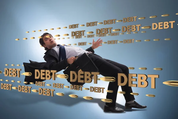 Affärsidé skuldsättning och upplåning — Stockfoto
