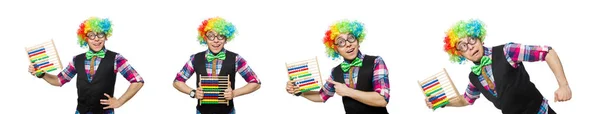 Clown geïsoleerd op de witte achtergrond — Stockfoto