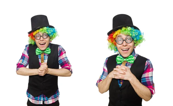 Clown isolerad på den vita bakgrunden — Stockfoto