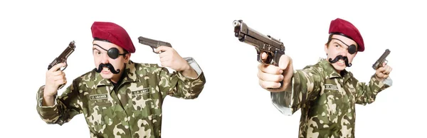 군사 개념 상의 재미있는 군인 — 스톡 사진