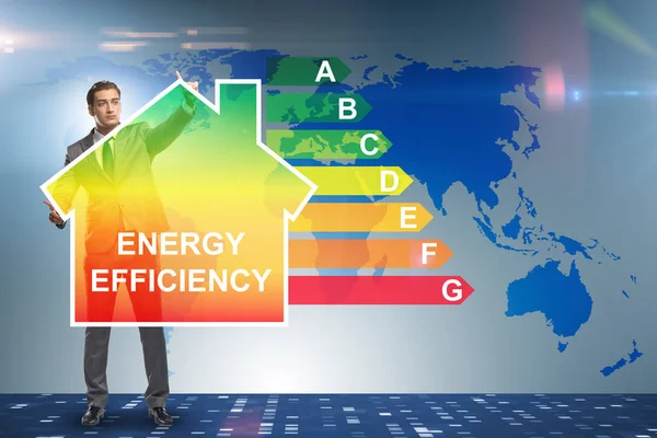 Empresario en concepto de eficiencia energética —  Fotos de Stock