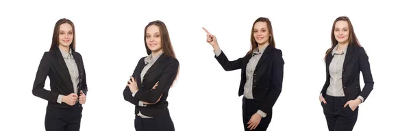 Mujer en concepto de negocio aislado en blanco — Foto de Stock