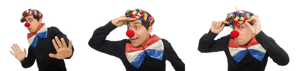 Clown isolerad på den vita bakgrunden — Stockfoto