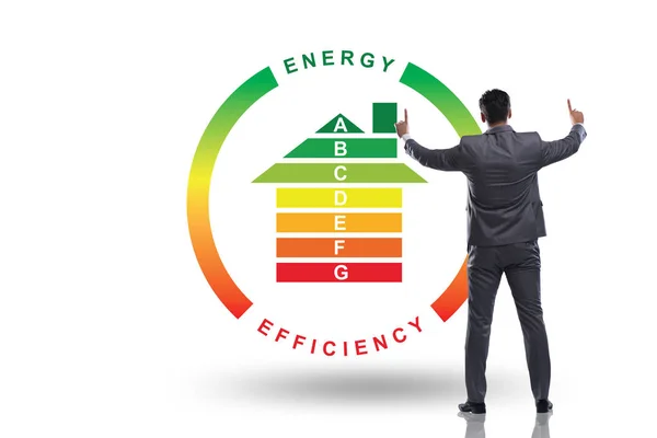Zakenman in het concept energie-efficiëntie — Stockfoto
