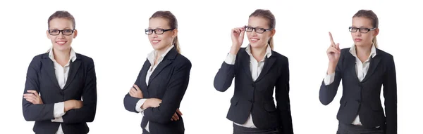 Mujer de negocios aislada en el blanco — Foto de Stock