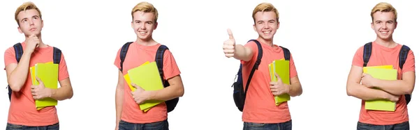 Joven estudiante aislado sobre fondo blanco —  Fotos de Stock