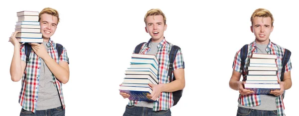 Молодой студент изолирован на белом фоне — стоковое фото