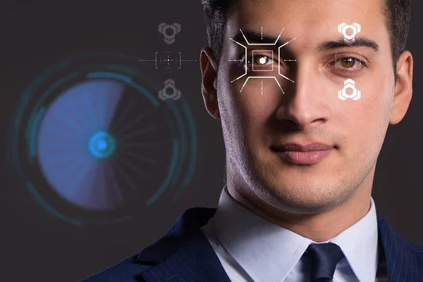 Konzept des in das menschliche Auge implantierten Sensors — Stockfoto