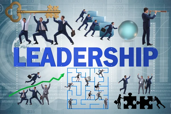 Concept van leiderschap met veel bedrijfssituaties — Stockfoto