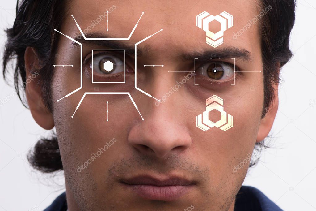 Concept of sensor implanted into human eye