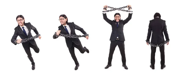 Man with chain isolated on the white — Stock Photo, Image