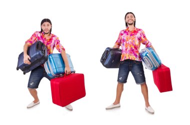 Beyaz bavullarla gezen adam.