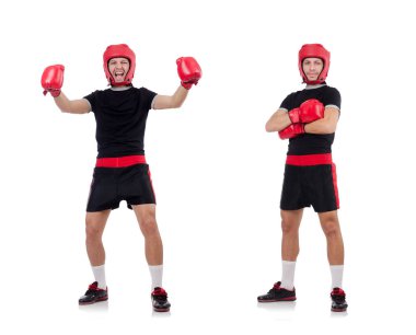 Beyaz tenli komik boksör.