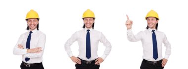 Genç mimar beyaz üzerine izole edilmiş