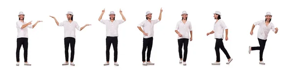 Joven con sombrero aislado en blanco — Foto de Stock