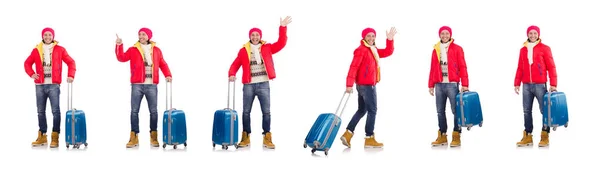 Homem se preparando para férias de inverno — Fotografia de Stock