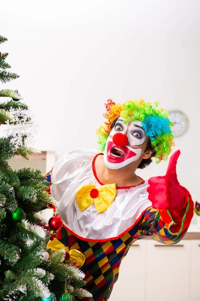 Rolig Clown Jul Firande Koncept — Stockfoto