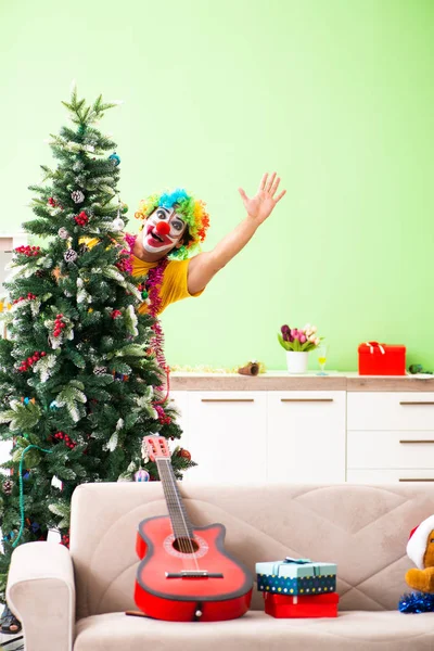 Payaso Divertido Concepto Celebración Navidad — Foto de Stock