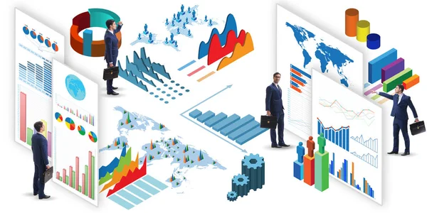 Biznesmen w koncepcji infografiki biznesowej — Zdjęcie stockowe