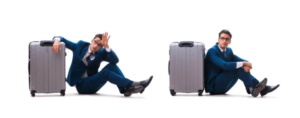 Businessman Business Travel Concept Isolated White — Stock Photo, Image