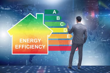Enerji verimliliği kavramında iş adamı