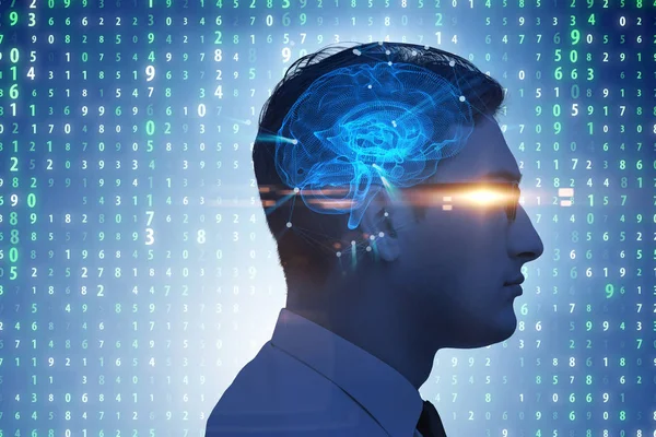 Concepto de inteligencia artificial con el hombre — Foto de Stock