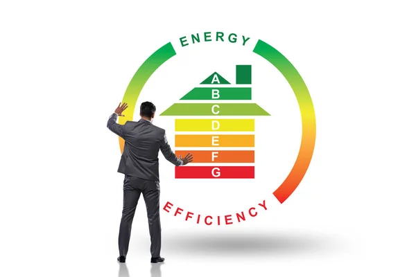 Zakenman in het concept energie-efficiëntie — Stockfoto