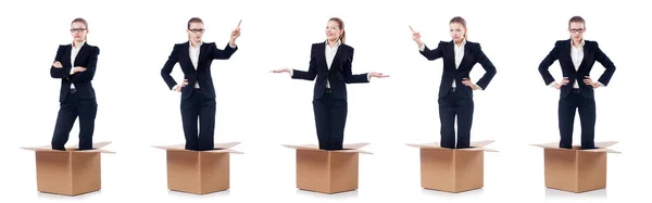 Mujer mujer de negocios aislada en blanco — Foto de Stock