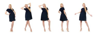 Beyaz tenli hamile kadınlar için kıyafetler.