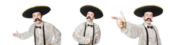 백인에게 고립된 재미있는 멕시코 사람 — 스톡 사진