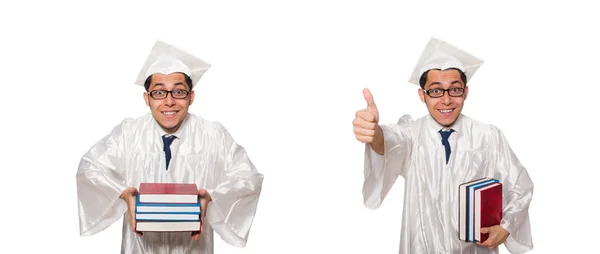 Estudiante aislado en el fondo whie —  Fotos de Stock