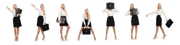 Bizneswoman w koncepcji biznesowej izolowane na biały — Zdjęcie stockowe