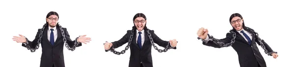 Man with chain isolated on the white — Stock Photo, Image