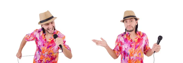 Hombre de camisa colorida aislado en blanco —  Fotos de Stock