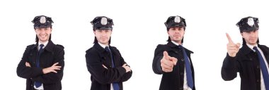 Polis memuru beyazda izole edilmiş.