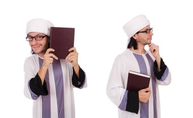 Arap adam beyaz üzerine izole