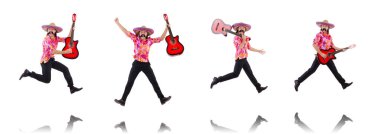 Meksika 'lı erkek gitar sallıyor.