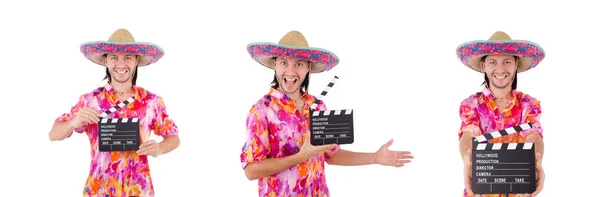 Lucu Meksiko dengan topi sombrero — Stok Foto