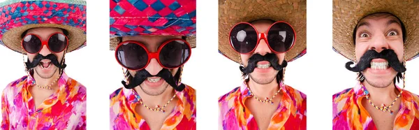 Lustiger Mexikaner mit Sombrero-Hut — Stockfoto