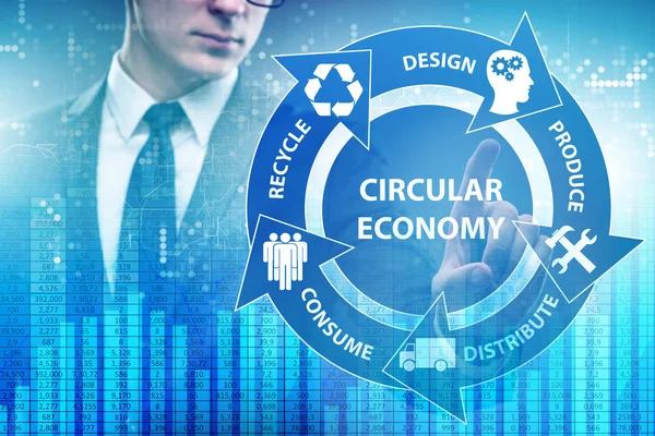 Concepto de economía circular con empresario —  Fotos de Stock