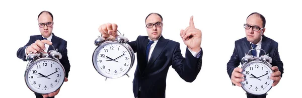 Бізнесмен з годинником ізольовані на білому — стокове фото