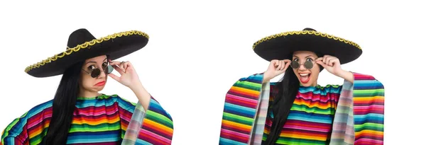 Komik konsepti üzerine beyaz Meksikalı kadın — Stok fotoğraf