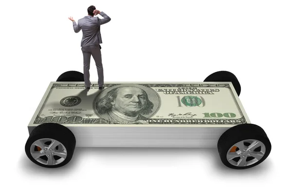 Zakenman in het business concept met dollar auto — Stockfoto