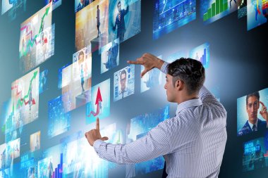 İş adamıyla fotoğraf kolajı