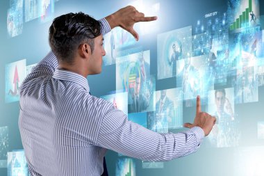 İş adamıyla fotoğraf kolajı