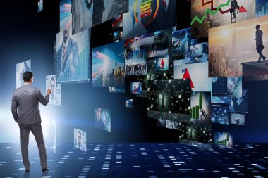 İş adamıyla fotoğraf kolajı