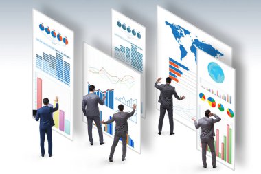 Ticari görselleştirme ve bilgi grafikleri konsepti işadamı
