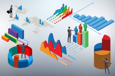 İş analitik bilgi grafikleri konsepti işadamı
