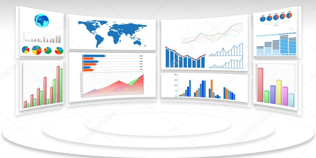 Business charts and infographics concept
