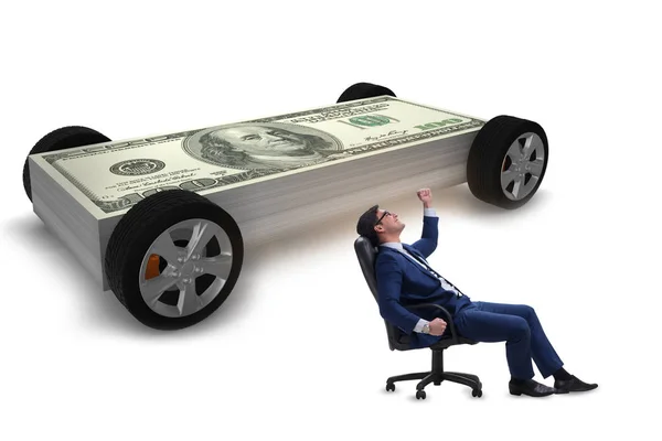 Zakenman in het business concept met dollar auto — Stockfoto